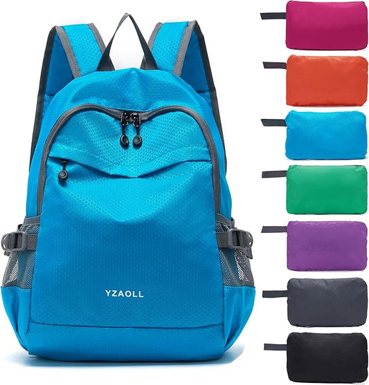 YZAOLL Small Lightweight Packable Hiking Backpack, 20L Hiking Backpack Day Pack for Women Men Travel Camping Vacation,Blue