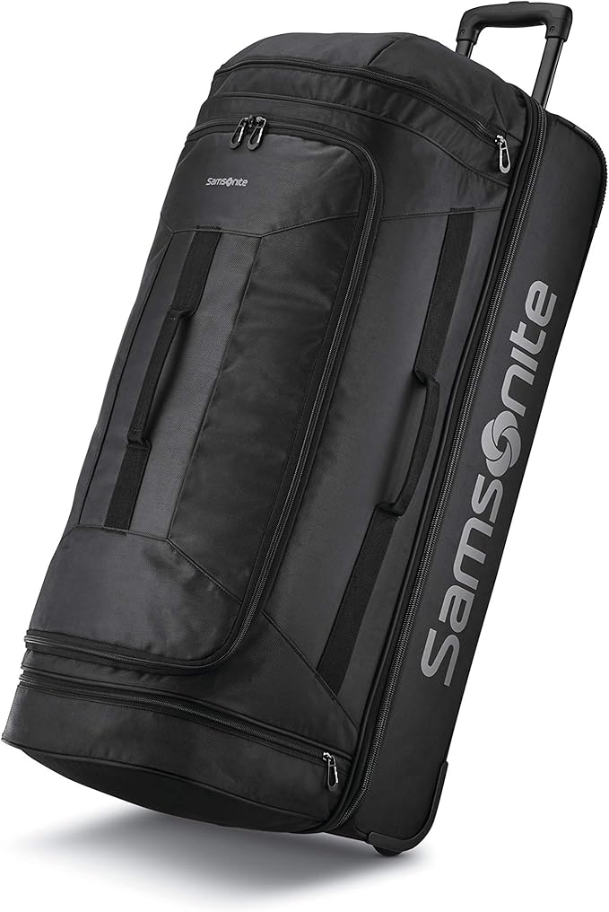 Samsonite Andante 2 Wheeled Duffel Bag – 32-Inch Durable Rolling Luggage with Inline Skate Wheels, Push-Button Handle & Spacious Compartments – Travel-Friendly and Lightweight - All Black