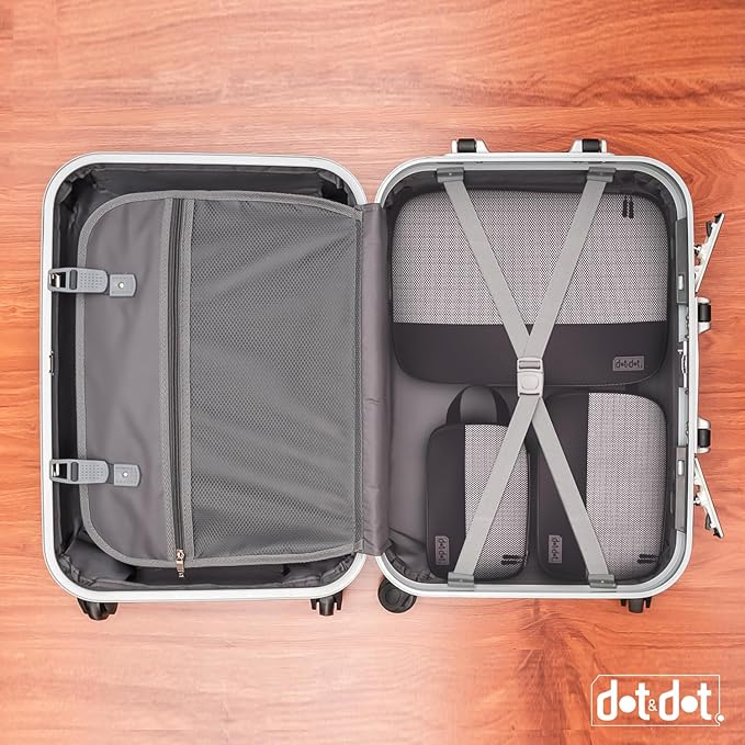 Dot&Dot 4pc Medium Compression Packing Cubes for Travel - Luggage Packing Organizers - Travel Packing Cubes for Suitcases