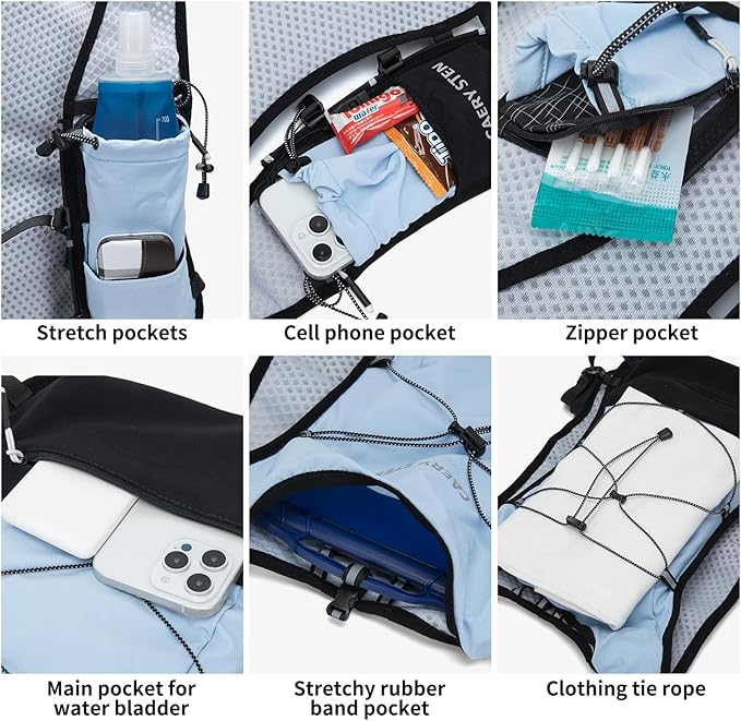 Hydration Backpack, Water Backpack, Women's Running Vest, Running Backpack with Water Bag, Lightweight Hiking Backpack, Men's Cycling Backpack