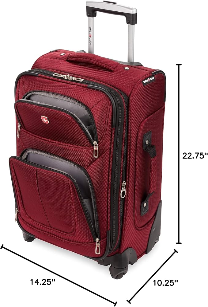 SwissGear Sion Softside Expandable Luggage, Burgundy, Carry-On 21-Inch