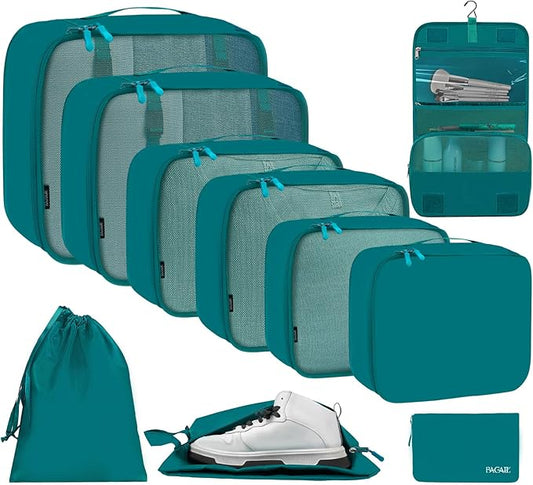 BAGAIL 6 Set/8 Set/10 Set Packing Cubes Various Sizes Packing Organizer for Travel Accessories Luggage Carry On Suitcase