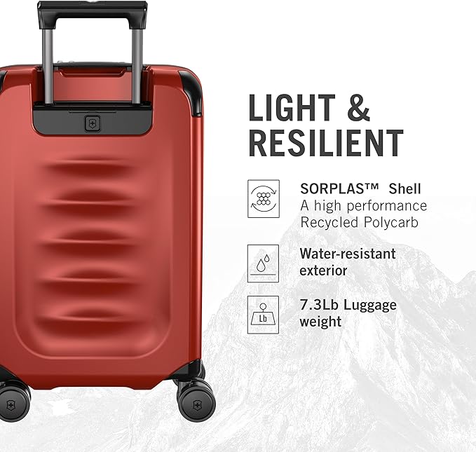 Victorinox Spectra 3.0 Frequent Flyer Carry-On - Modern Hardside Carry-On Luggage - Rolling Suitcase with Spinner Wheels - Holds Travel Accessories - 37 Liters, Red