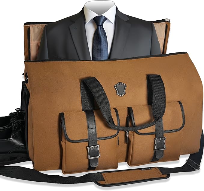 WELKINLAND 48H Garment Duffle Bags For Travel,10-Pockets Carry On Garment Bag, 3 Suit Travel Bags, 62L 2-In-1 Garment Duffel Bag, Convertible Garment bag, Boardable Garment Bag