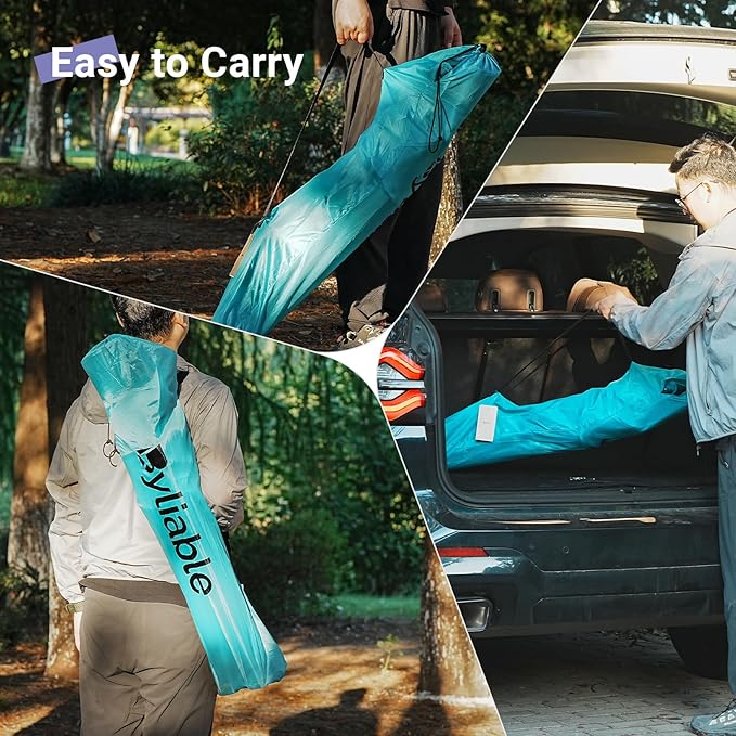 Camping Folding Chair Outdoor Lawn Portable Lightweight Camp Folding Chairs for Adult Outside with Cup Holder, Cooler Pouch & Side Pocket for Camping, Beach, Fishing, Sports or Tailgating Events
