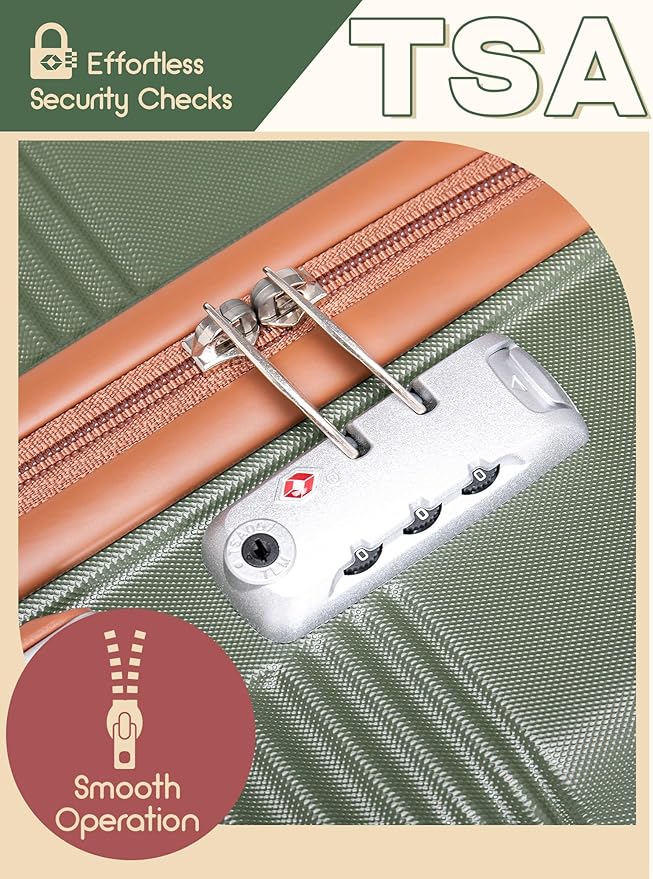 Luggage Sets 5 Piece, Suitcases with Wheels, Hardshell Suitcase Set, ABS Carry on Luggage Set with TSA Lock, Travel Luggage