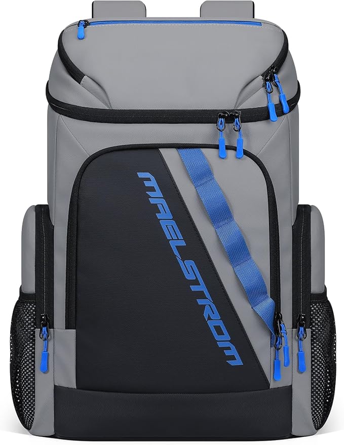 Maelstrom Backpack Cooler,36 Can Cooler Backpack,Soft Cooler Bag Insulated Leakproof,Lightweight Ice Chest Backpack,Travel Cooler Lunch Backpack for Camping,Hiking,Beach,Gray