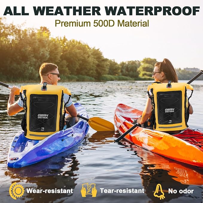 Waterproof Backpack Dry Bag 35L/55L/85L – Heavy Duty Roll-Top Hiking Backpack for Travel, Kayaking, Boating, Camping, Rafting and Fishing