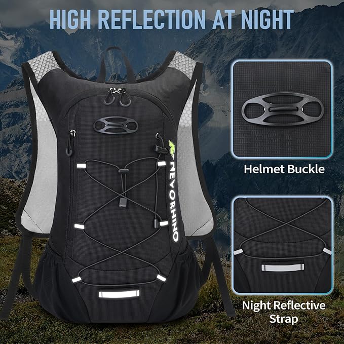 Lightweight Hydration Backpack, Running Backpack with 2L Water Bladder, Hydro Water Daypack for Cycling Hiking Rave for Men Women