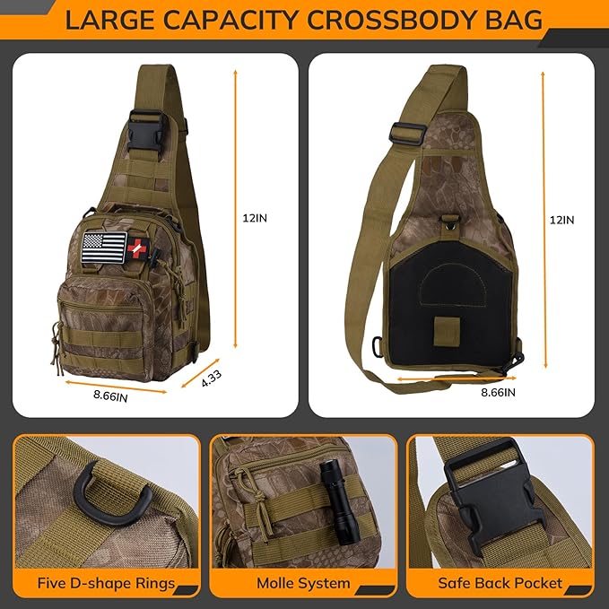 Survival Kit, 250pcs Survival Tools Tactical Gear and Trauma Bag, Survival First Aid Kit with Molle Crossbody Bag & Emergency Tent for Earthquake, Bug Out, Outdoor Adventure, Gifts for Christmas Men