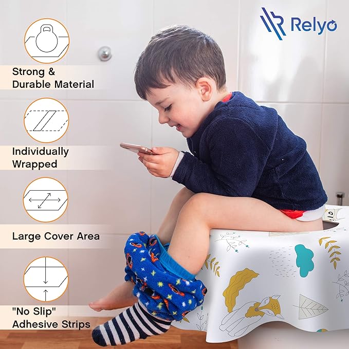 Toilet Seat Covers Disposable - 20 Pack - Waterproof, Ideal for Kids and Adults – Extra Large, Individually Wrapped for Travel, Toddlers Potty Training Public Restrooms (Owls, 20)