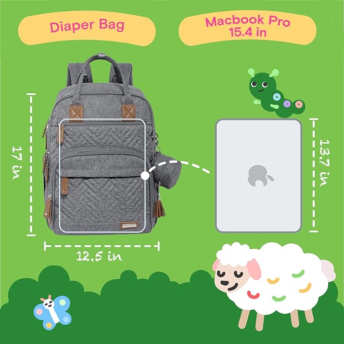 iniuniu Diaper Bag Backpack, 4 in 1 kit Large Unisex Baby Bags for Boys Girls, Waterproof Travel Back Pack with Diaper Pouch