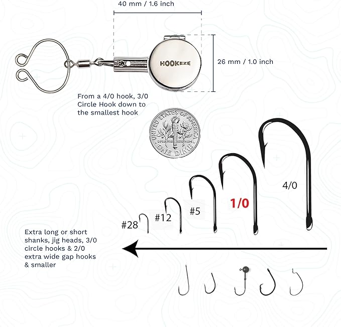 HOOK-EZE Fishing Knot Tying Tool | Protect from Fish Hooks | Tie Fishing Knots Easily | Cool Gadgets for Fishermen | Ice Fly Fishing | Fishing Accessories for Beginner Anglers | Nail Knot Tool