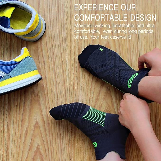 PAPLUS Ankle Compression Sock for Men and Women 2/4/6 Pairs, Low Cut Compression Running Sock with Ankle Support