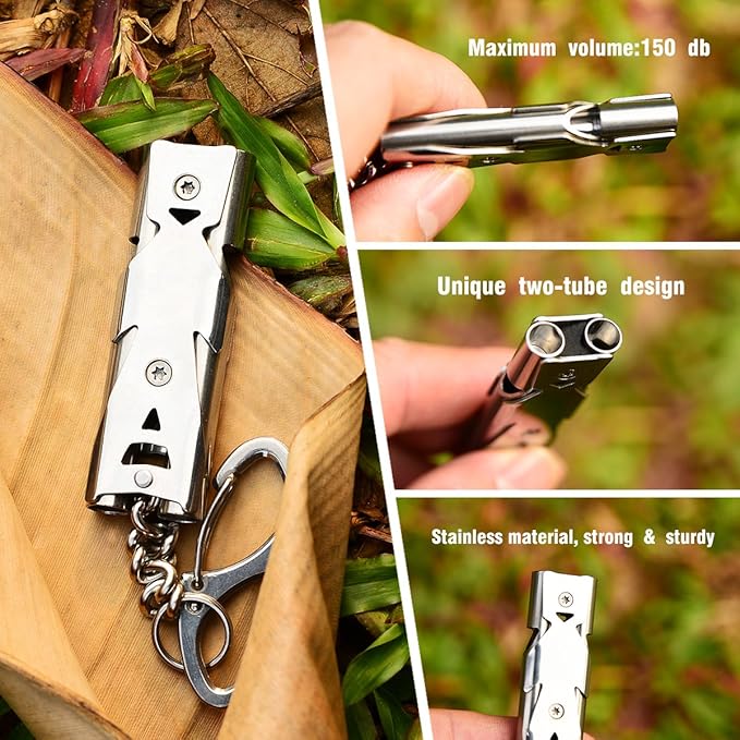 Whistle Emergency Whistles Keychain Rape Whistle Stainless Steel High Decibel Whistles … …