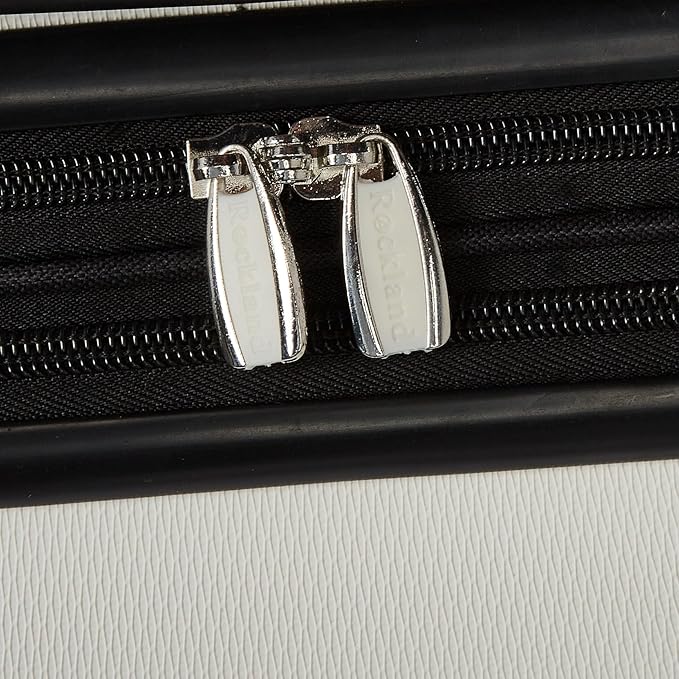 Rockland Melbourne Hardside Expandable Spinner Wheel Luggage, White, 2 Piece (20/28)