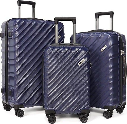 Luggage Sets Suitcases with Wheels Suitcase set Hardshell Luggage sets Clearance Luggage sets with TSA Lock 20/24/28 Inch Luggage Lightweight Suitcases with Wheels (Navy Blue)