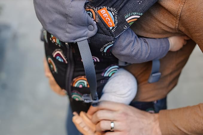 Beco 8 Baby Carrier from Newborn to Toddler (7-45lbs) - All in 1 Hybrid Front, Hip and Backpack Style Carrier with Breathable, Cooling Mesh - Boho Rainbow