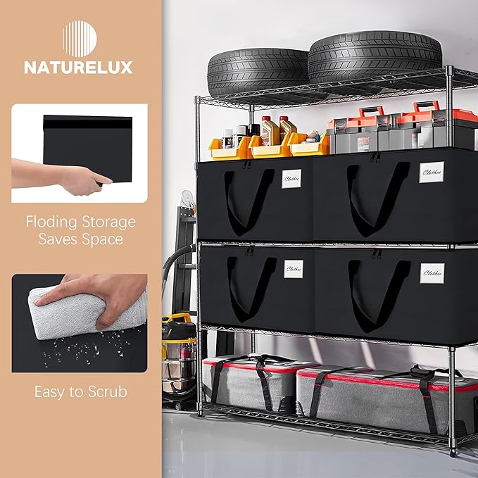 Heavy Duty Moving Bags and Moving Boxes - Extra Large Packing Bags and Storage Totes, Collapsible and Foldable Option for Moving and Storage, Multicolored, 93 L - 12 Pack