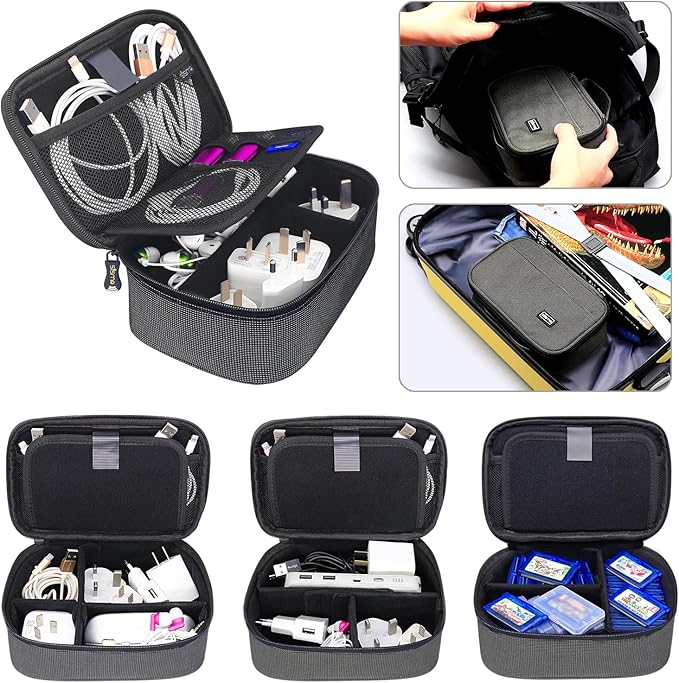 sisma Travel Electronics Organizer Tech Accessories Case Small Carrying Bag for Charging Cables Phone Chargers USB Plugs Power Cords Earbuds Adapter - Special Edition