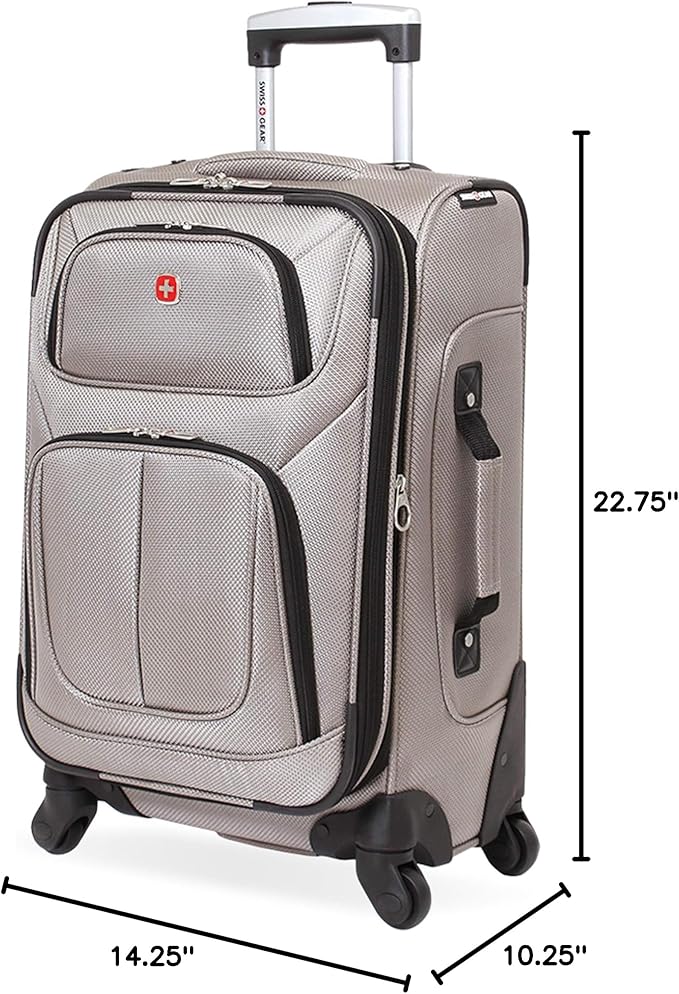 SwissGear Sion Softside Expandable Luggage, Pewter, Carry-On 21-Inch