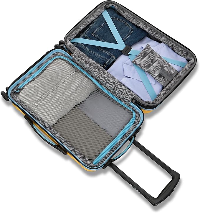 Samsonite Omni 2 Hardside Expandable Luggage with Spinner Wheels, 2-Piece Set (19/24), Sunflower Yellow