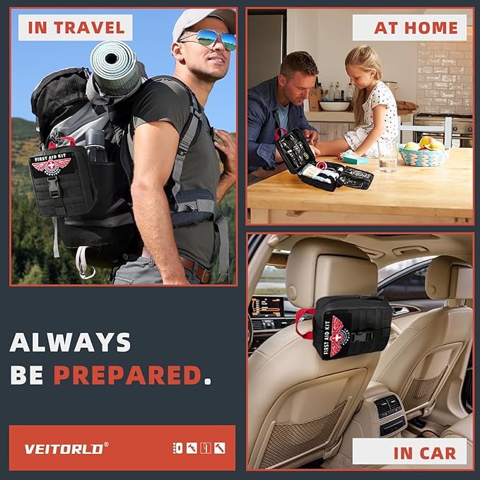 VEITORLD Gifts for Men Dad Him Christmas - Survival Gear and Equipment 12 in 1, Survival Kits - Cool Unique Fishing Hunting Birthday Gifts for Husband Teen Boy Boyfriend Women, Mens Stocking Stuffers
