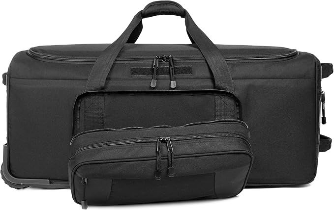Mountain Land 120L Tactical Duffle Bag Rolling Duffle Bag with Wheels And Handle(Black)