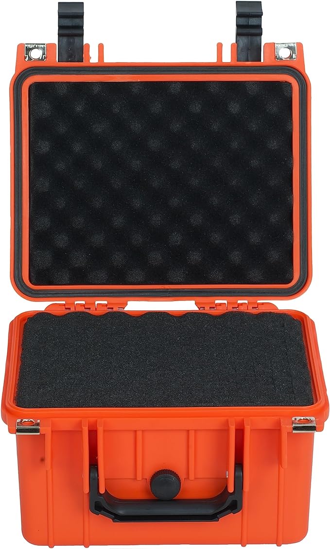 MEIJIA Portable All Weather IP67 Waterproof Camera Case,hard case with Customizable Fit Foam,Fit Use of Drones,Camera,Equipments,10.62 x9.68x6.87inches(Orange)