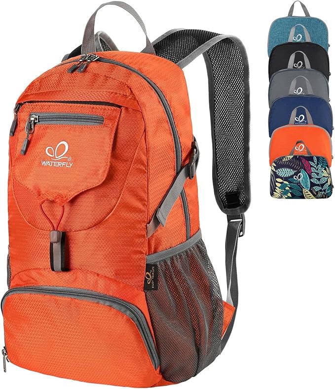 WATERFLY Small Lightweight Packable Backpack: 20l Ultra Light Foldable Travel Hiking Camping Daypack Day Pack for Man Woman