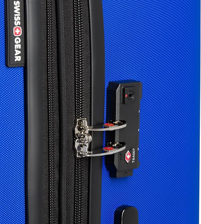 SwissGear 7366 Hardside Expandable Luggage with Spinner Wheels, Cobalt, Checked-Large 27-Inch