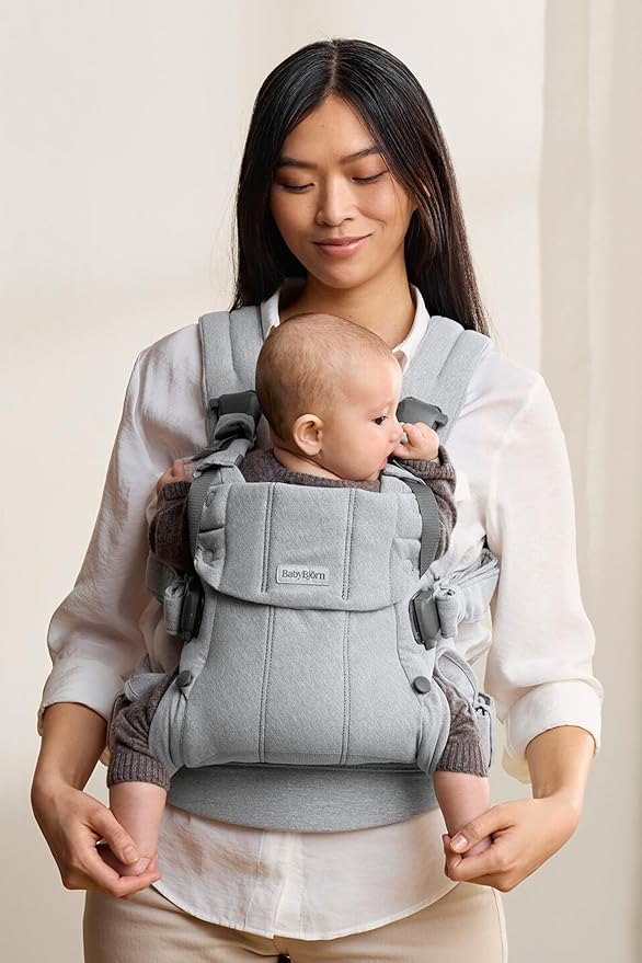 BabyBjörn Baby Carrier Harmony, Light Gray, Woven Mélange, 3-in-1 Ergonomic Baby Carrier, Newborn, Facing-in, Outward-Facing, and Back Carrying Positions Supported (7-40 lbs), Newborn to Toddler