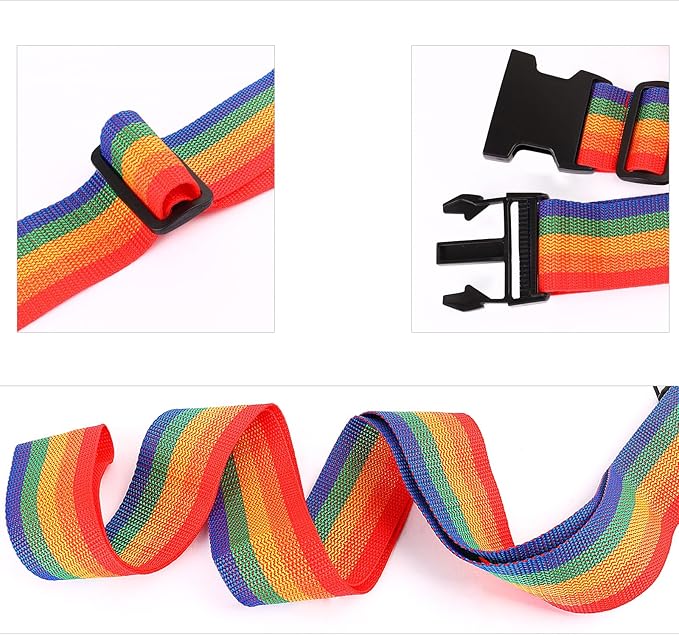 4Pcs Luggage Straps for Suitcase Travel Accessories TSA Approved, 80In Long Belts to Keep Your Suitcase Secure, Adjustable Bag Straps with Quick-Release Buckle for Travel Bag Closure, Multicolor