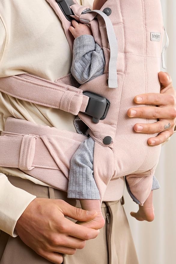 BabyBjörn Baby Carrier Harmony, Light Pink, Woven Mélange | 3-in-1 Ergonomic Baby Carrier; Newborn, Facing-in, Outward-Facing, and Back Carrying Positions Supported (7-40 lbs), Newborn to Toddler