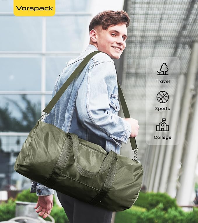 Vorspack Duffel Bag 20-24-28 Inches Foldable Gym Bag for Men Women Duffle Bag Lightweight with Inner Pocket for Travel Sports