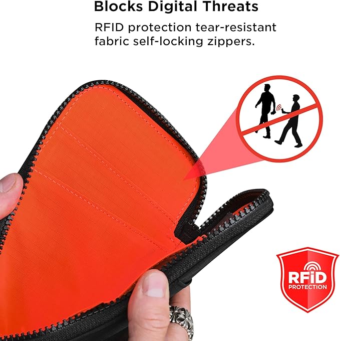 ALPAKA Zip Travel Wallet - Store Your Travel Accessories Efficiently - 3 Internal Pockets For Your Passport and More - 2 Card Slots - Made From Recycled and RFID-Protective Material