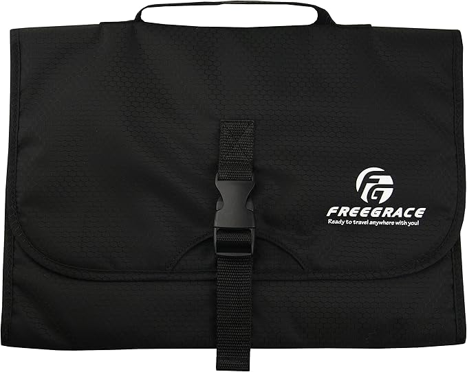 Freegrace Premium Hanging Toiletry Travel Bag - Cosmetic, Jewelry, Toiletry & Accessory Storage Organizer Bag, Large Size, Various Compartments