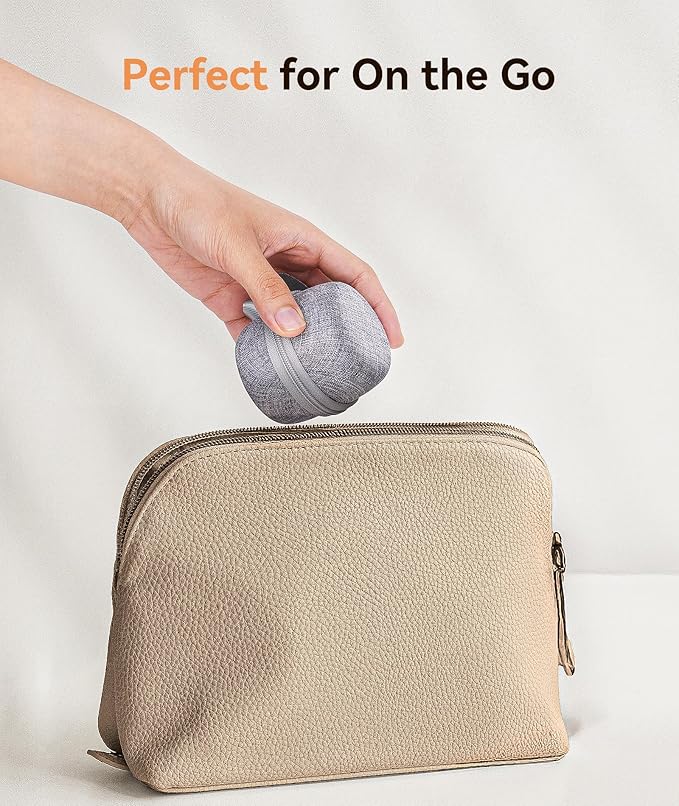 Dreamegg Portable White Noise Machine with Travel Case - Egg-Sized Sound Machine for Baby & Adult Sleep, 16 Soothing Sounds, 1000mAh Battery, Timer, Sound Machine for Baby Adults Home Gift, White