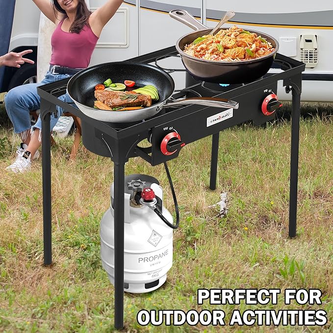 Vivicreate High Pressure Propane Gas Regulator 20 PSIG Outdoor Camping BBQ Grill Stove Burner Estufas de Gas para Cocinar Afuera Es gas propano