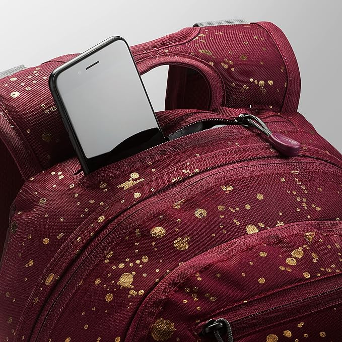 High Sierra Loop Backpack, Travel, or Work Bookbag with tablet sleeve, One Size, Copper Splatter/Maroon