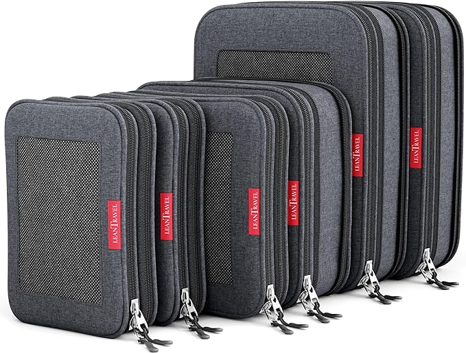 Compression Packing Cubes for Travel Organizers with Double Zipper, LeanTravel