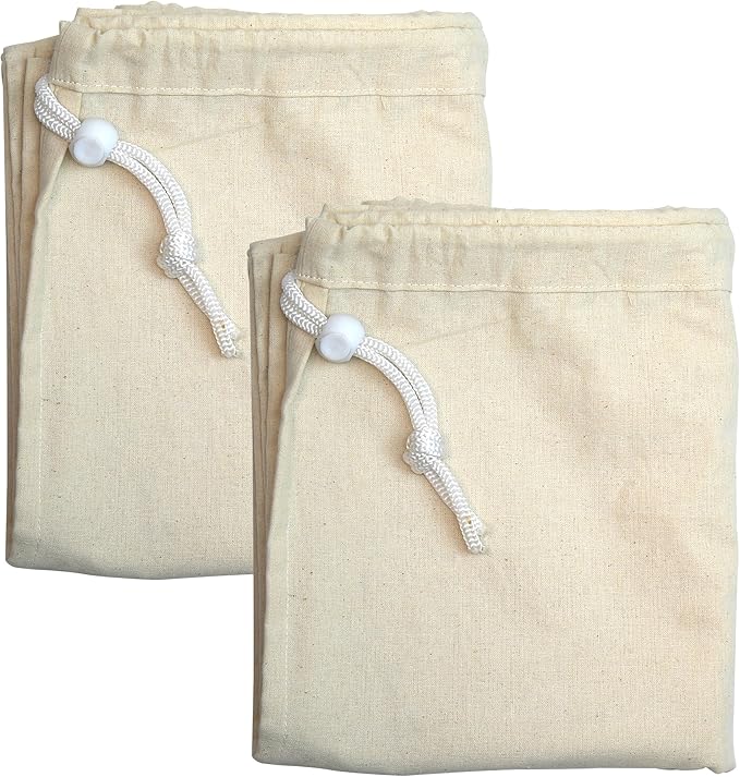 Simple Houseware Extra Large Natural Cotton Laundry Bag, Beige (28" x 36") - 2 Pack