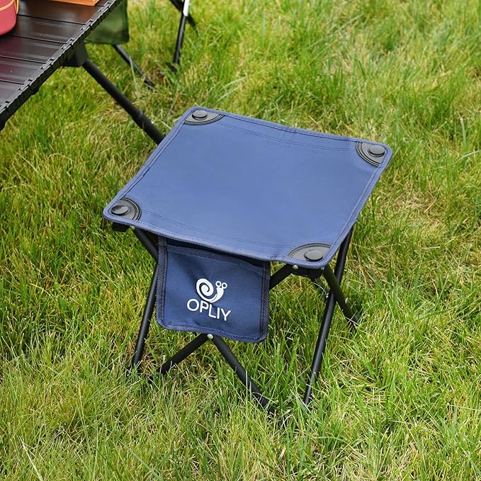 Opliy Camping Stool, Folding Small Chair Portable Camp Stool for Camping Fishing Hiking Gardening and Beach, Camping Seat with Carry Bag (Blue)