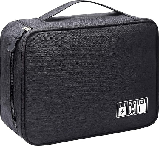 VOCUS Electronics Organizer Travel Cable Organizer Bag for Electronics Accessories, Portable Tech Carring Large Storage Case for Charger, Cord, Power Bank, Hardware