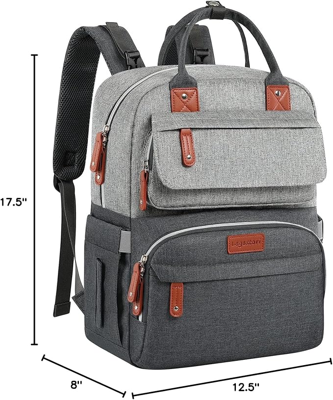 Diaper Bag Backpack, Baby Bag for Boys Girls, Large Diaper Backpack Travel Diaper Bags with Insulated Pockets Baby Registry Search Shower Gifts Newborn Essentials for Mom Dad, Waterproof Grey