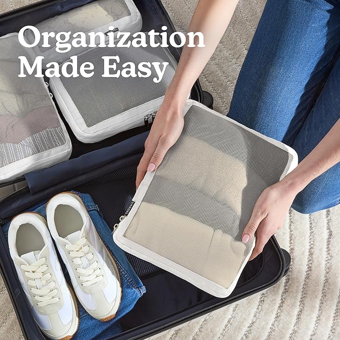 Vandel Space-Saving Compression Packing Cubes for Women, Men, Compressible Carry On Suit Case Organizer Luggage Packing Cubes for Travel Organizer Bags for Luggage and Backpacks, Suitcase Cube