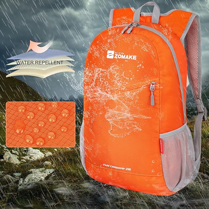 ZOMAKE Lightweight Packable Backpack 20L, Foldable Backpacks Small Daypack for Hiking Water Resistant Day Bag for Travel