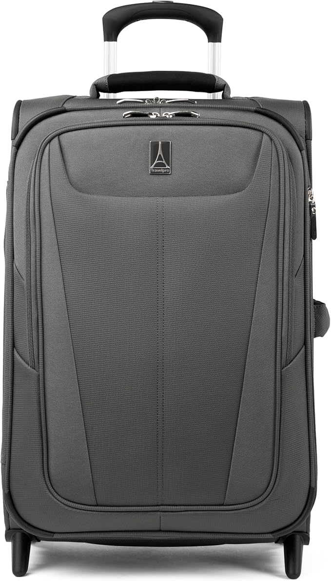 Travelpro Maxlite 5 Softside Expandable Upright 2 Wheel Carry on Luggage, Lightweight Suitcase, Men and Women, Shadow Grey, Carry On 22-Inch