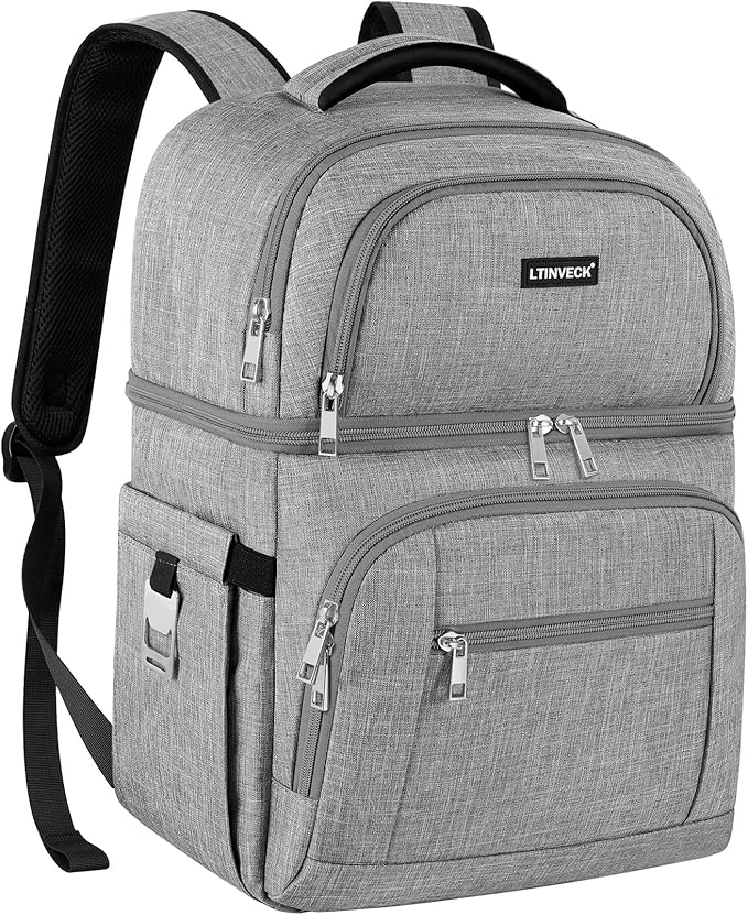 Cooler Backpack,Insulated Backpack Cooler Leakproof Double Deck Cooler Bag for Men Women RFID Lunch Backpack