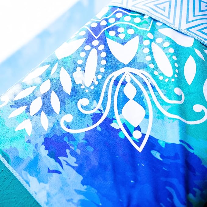 Elite Trend Microfiber Beach Towel for Adults with Bag - Extra Large 78x35 inch Lightweight Sand Free Quick Dry Towel for Travel, Swimming, Yoga, Camping (Mandala Blue)